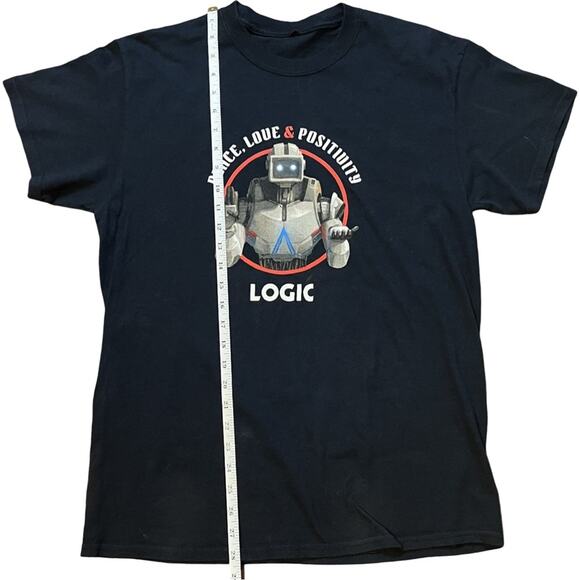 Logic T Shirt Adult No Tag. Peace Love Positivity Robot Tour - Picture 4 of 5